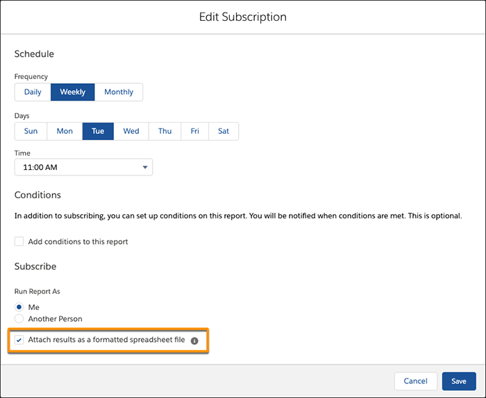 Attach Formatted Spreadsheets to Report Subscriptions