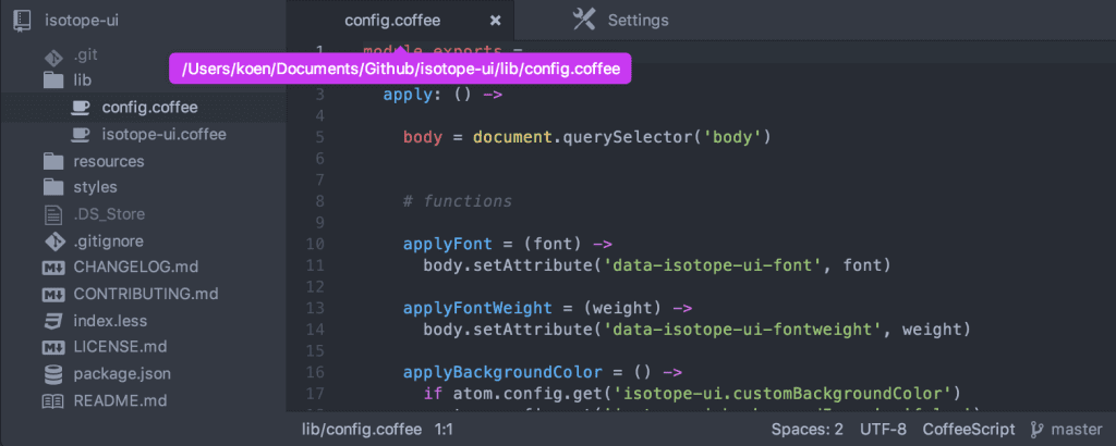 isotope-ui-atom-theme