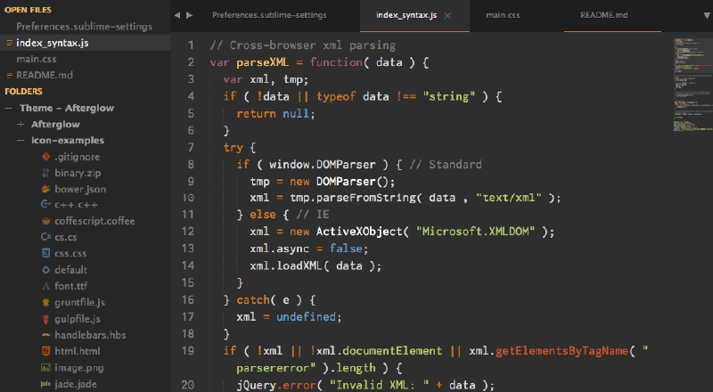 Afterglow-theme-for-sublime-text
