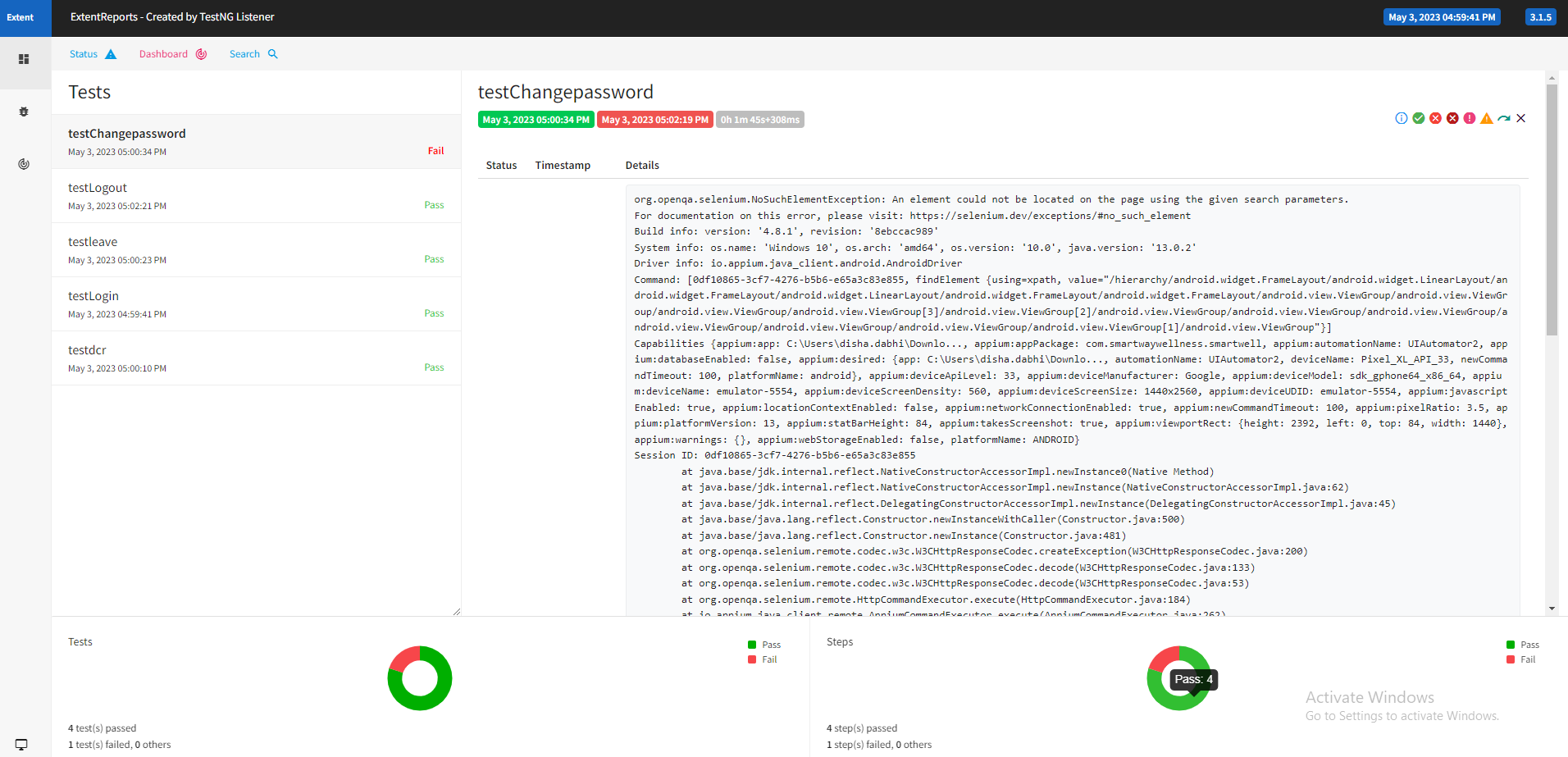 Appium-testing-Report