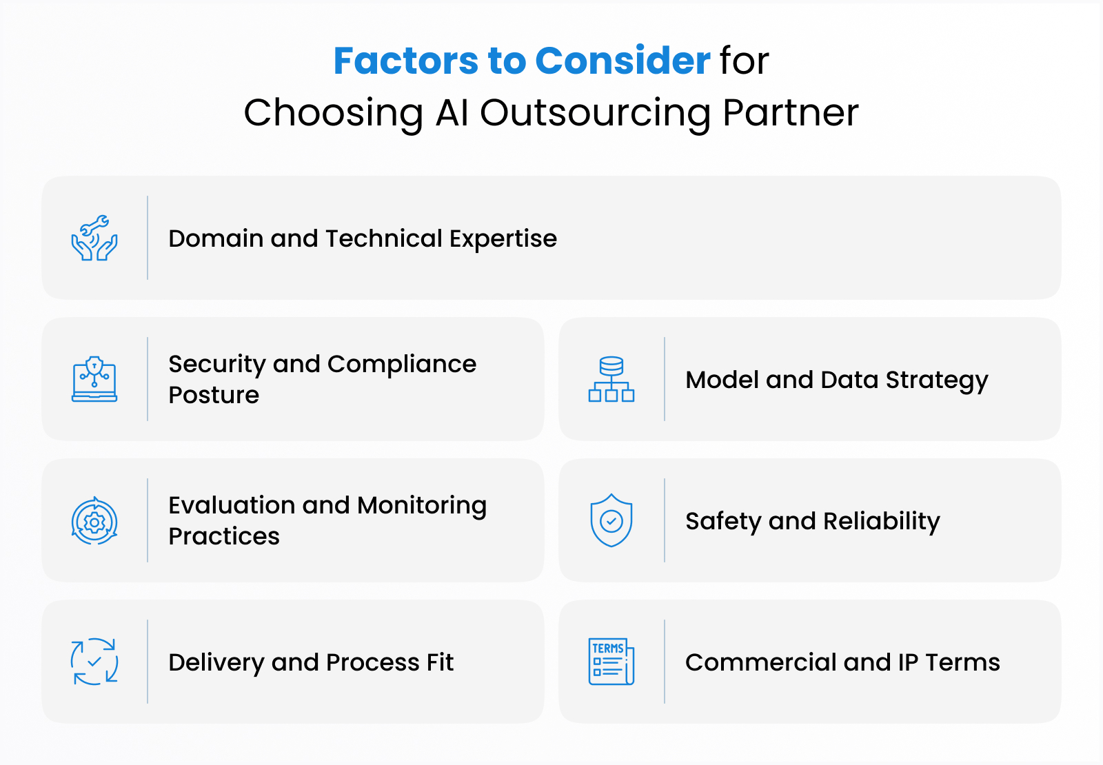Factors to consider for choosing ai outsourcing partner