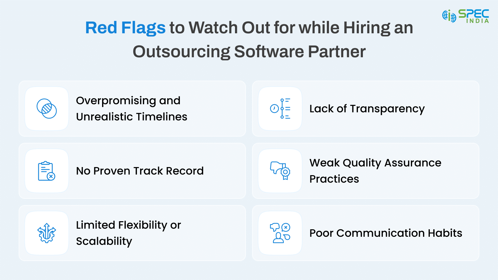 Red flags to avoid when hiring an outsourcing partner